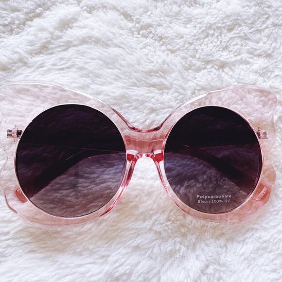 Eliza Light Pink Butterfly-shaped Sunglasses - Picture 1 of 12